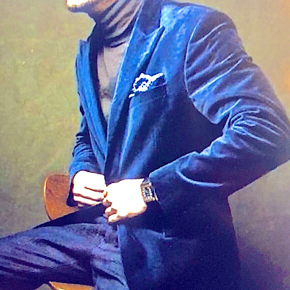 Perry Ellis Other - Perry Ellis Blue Velvet Sport Coat 44R K141